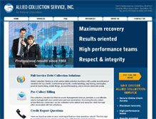 Tablet Screenshot of alliedcollectionservice.com